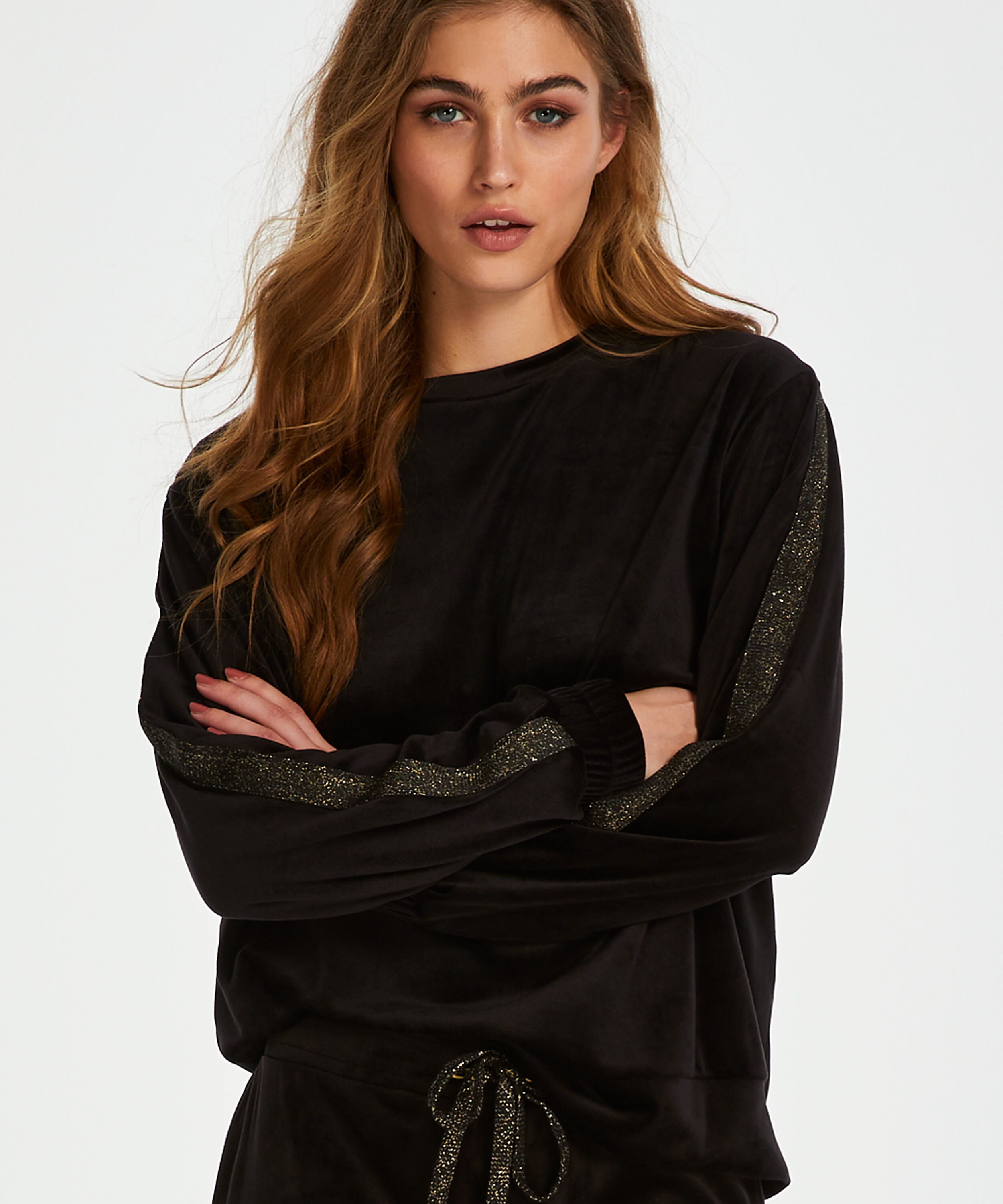 Velvet Shimmer top, Black