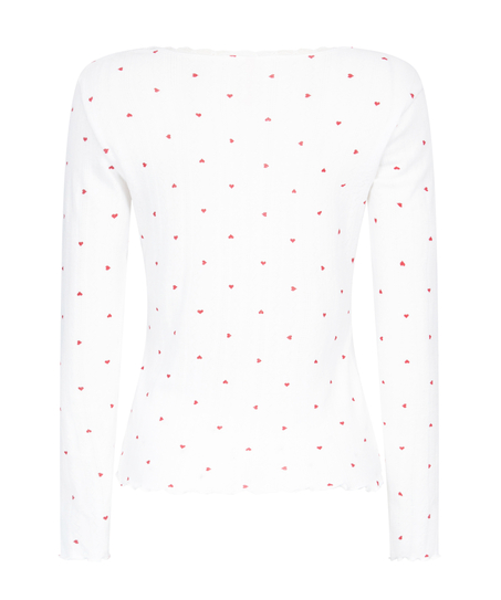Pointelle Pyjama Top, White