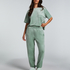 Tall Velours Jogging Bottoms, Green