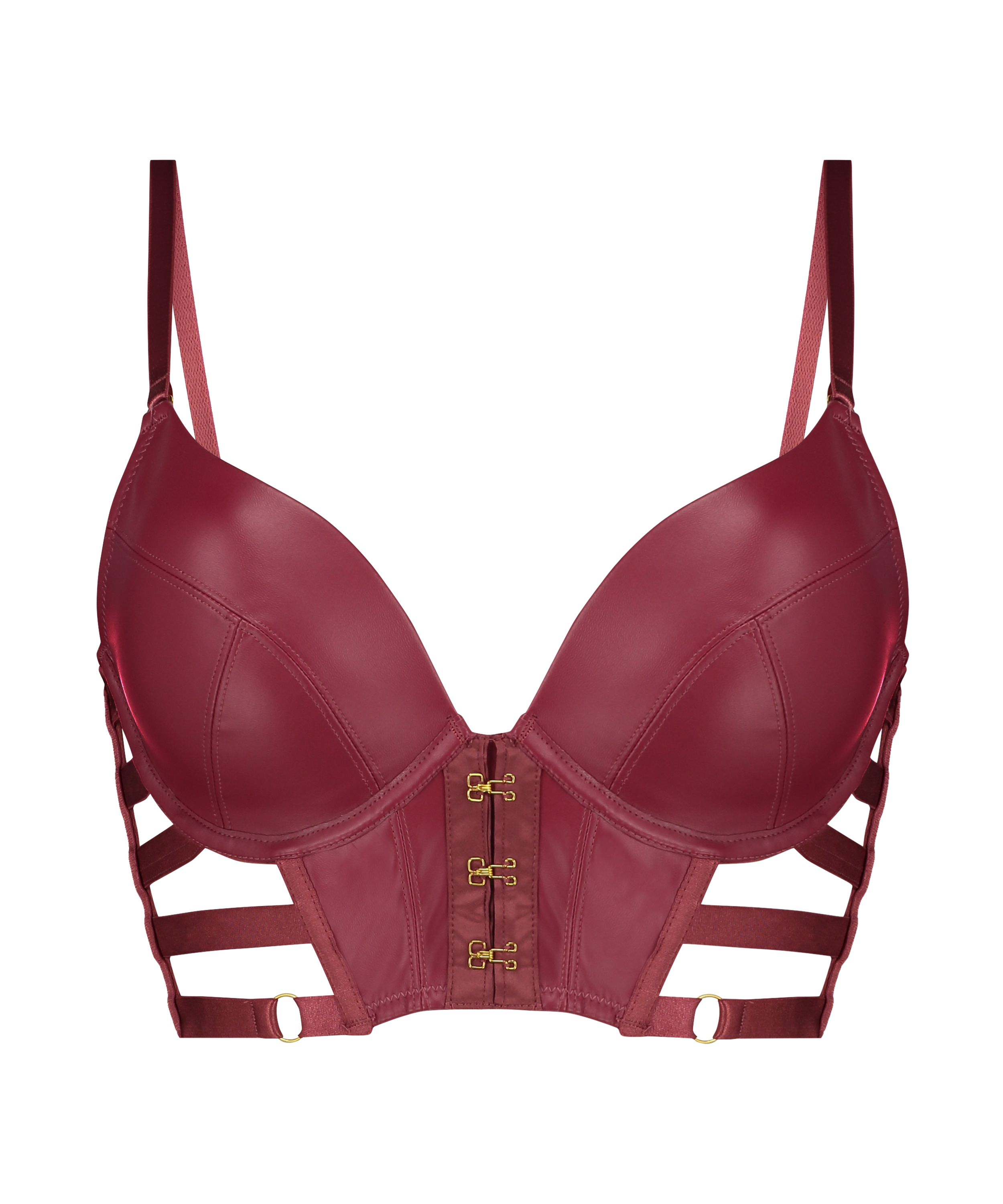 Vicky padded underwired push-up bra, Red, main