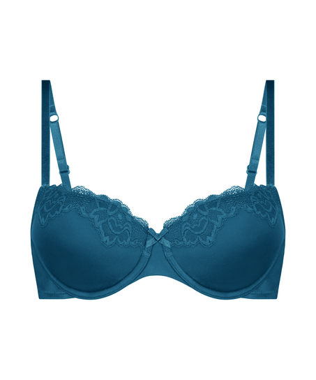 Lace & Shine Padded Underwired Bra, Blue