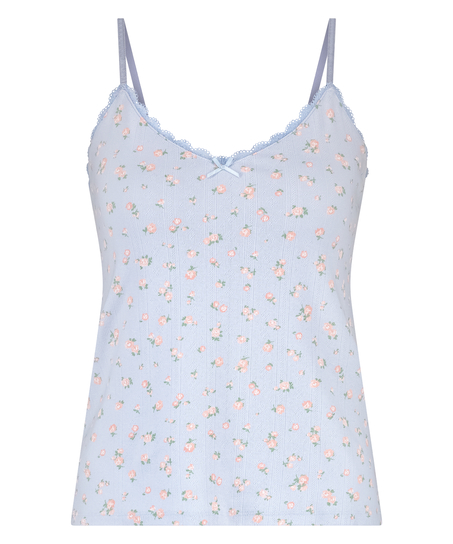 Cami Lace Top Pointelle, Blue