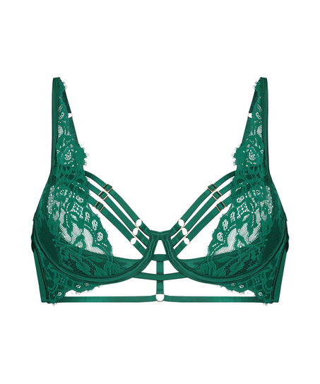 Iggy Half-Padded Underwired Longline Bra, Green