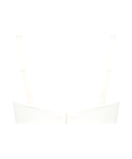 Satin Fleece Non-Padded Underwired Bra, White