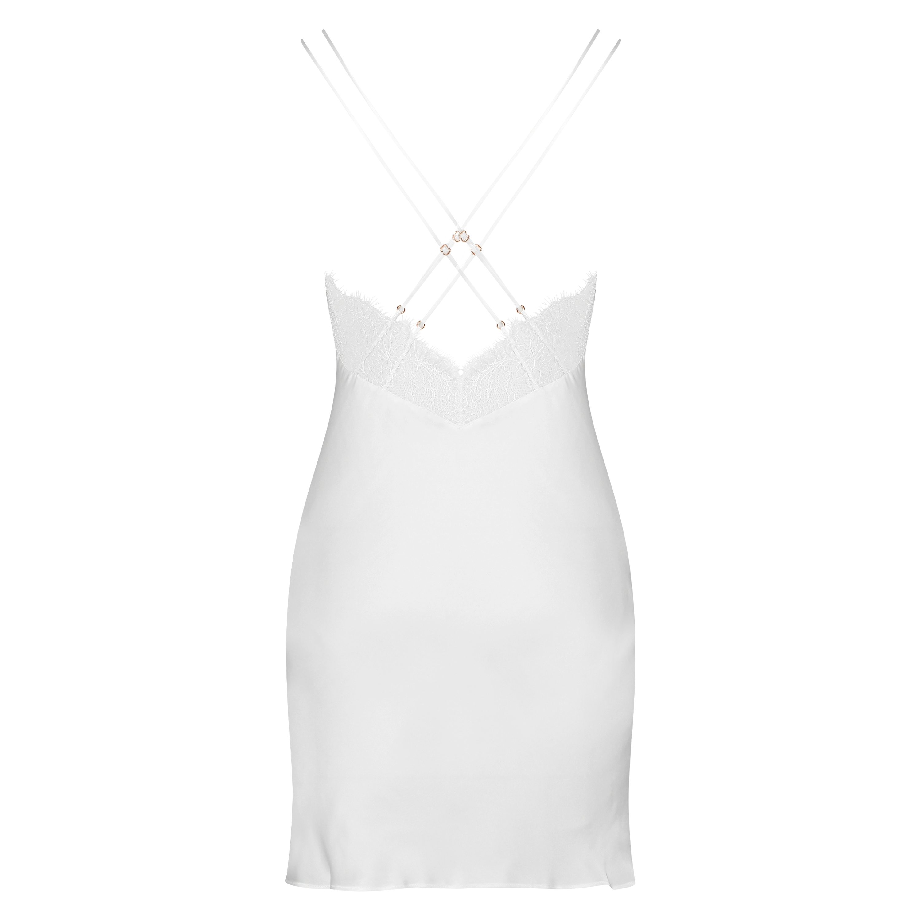 Satin Lily slip dress, White, main