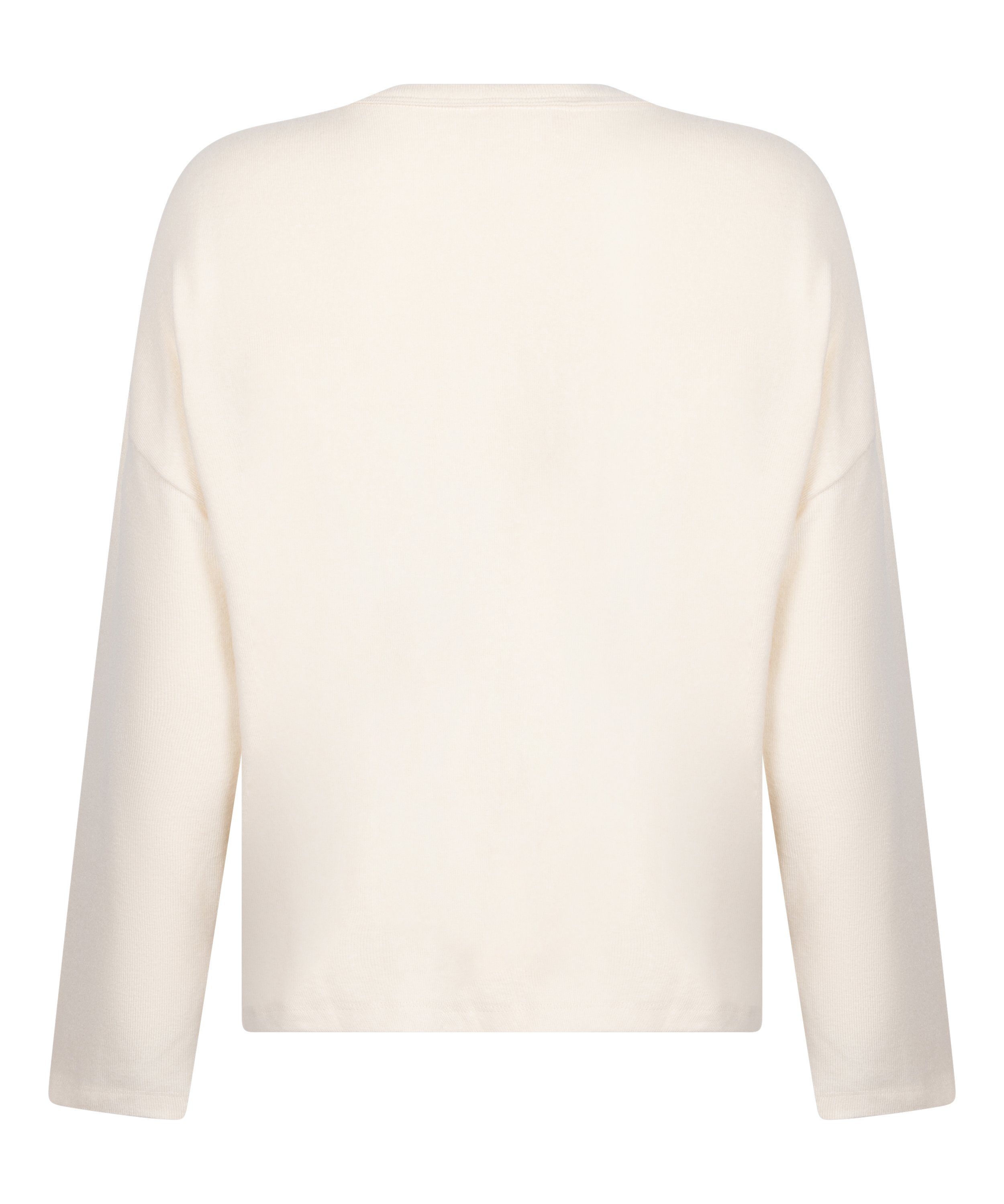 Jersey Long-Sleeved Pyjama Top, White, main