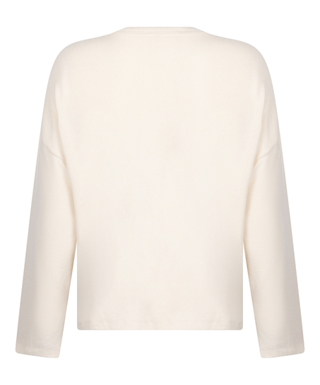 Jersey Long-Sleeved Pyjama Top, White
