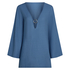 Beach Long-Sleeved Ring Dress, Blue