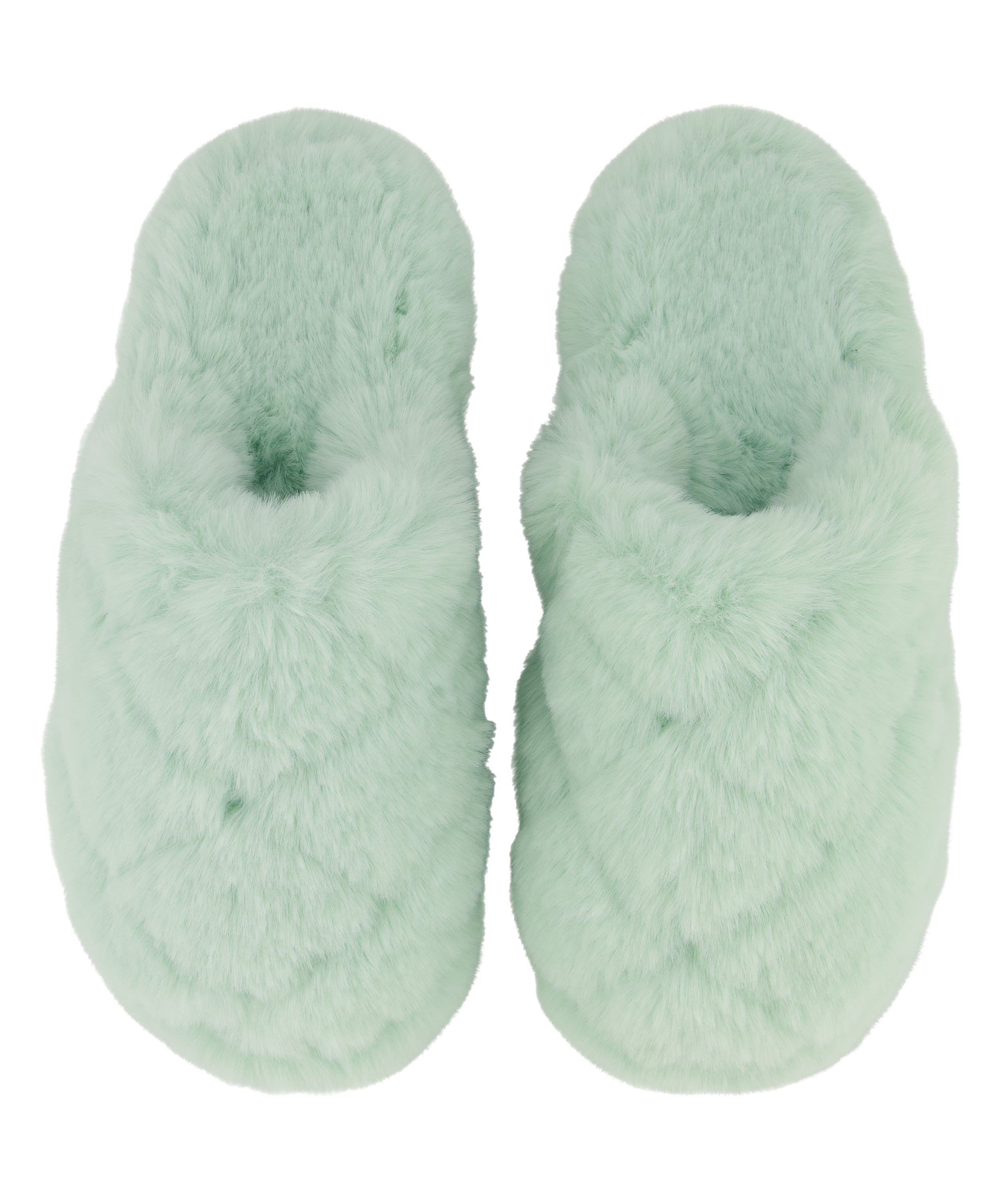 Fake Fur Slippers, Green, main