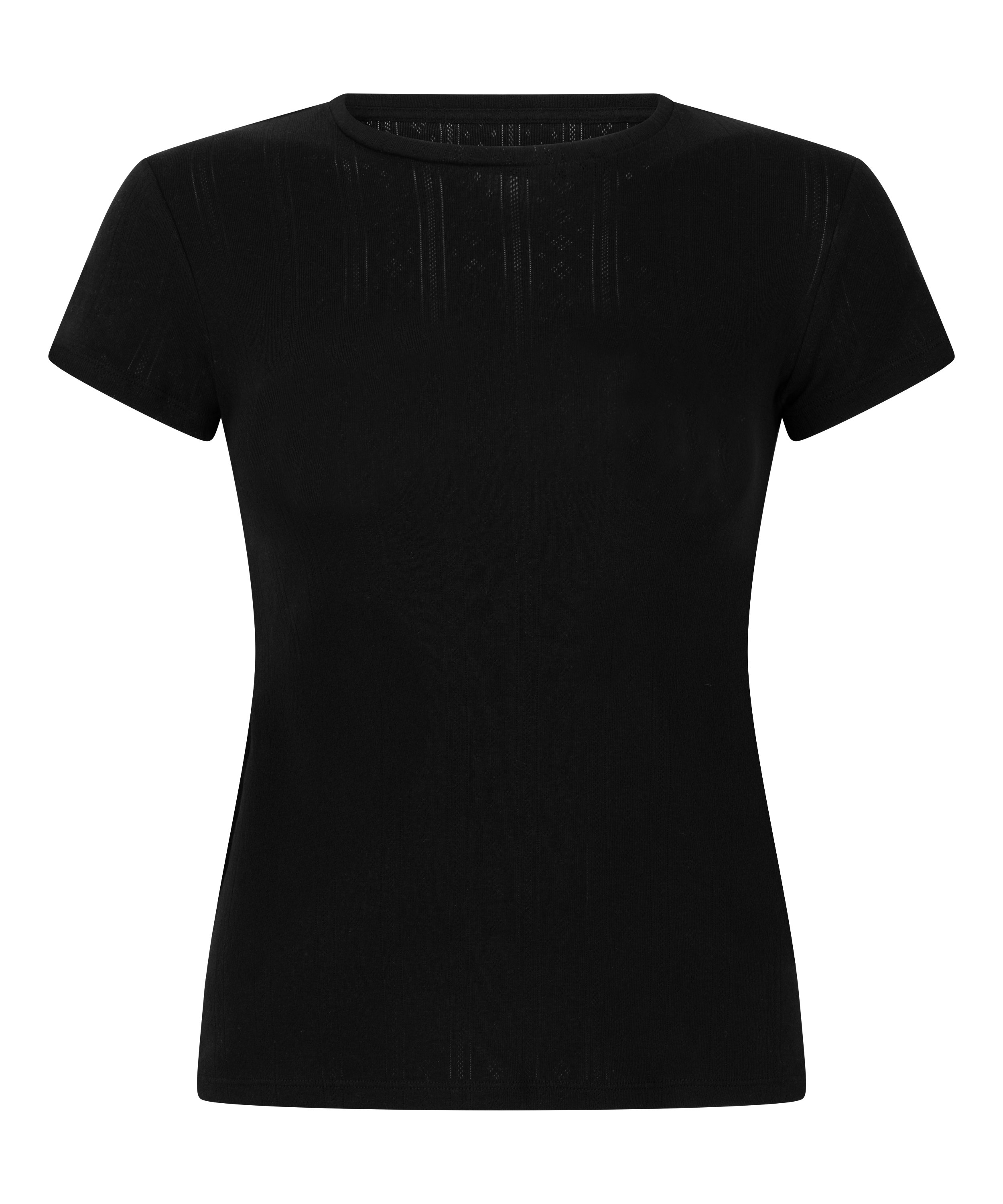Pointelle Top, Black, main