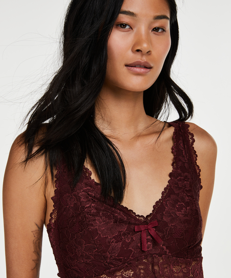 Long slip dress Modal lace, Red