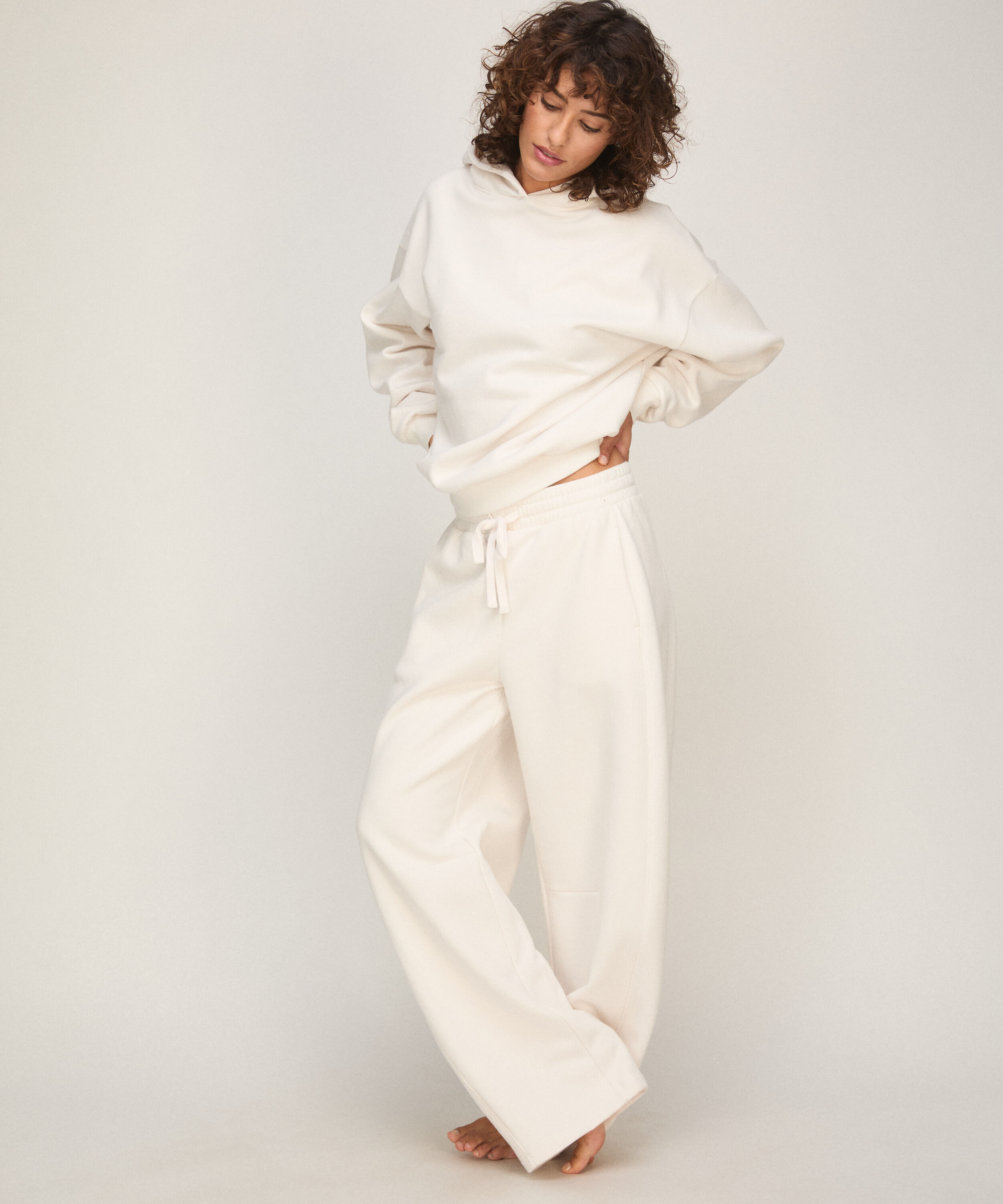Pants Barrel Brushed Sweat, White