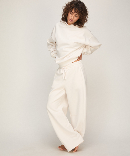 Pants Barrel Brushed Sweat, White