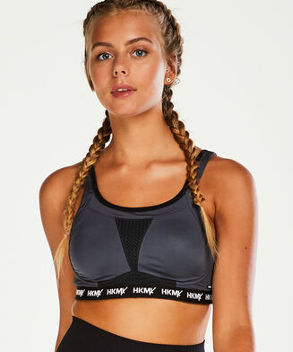 HKMX The Elite 2 Level Sports Bra, Grey