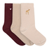 Socks 3 Pair Cotton, Pink