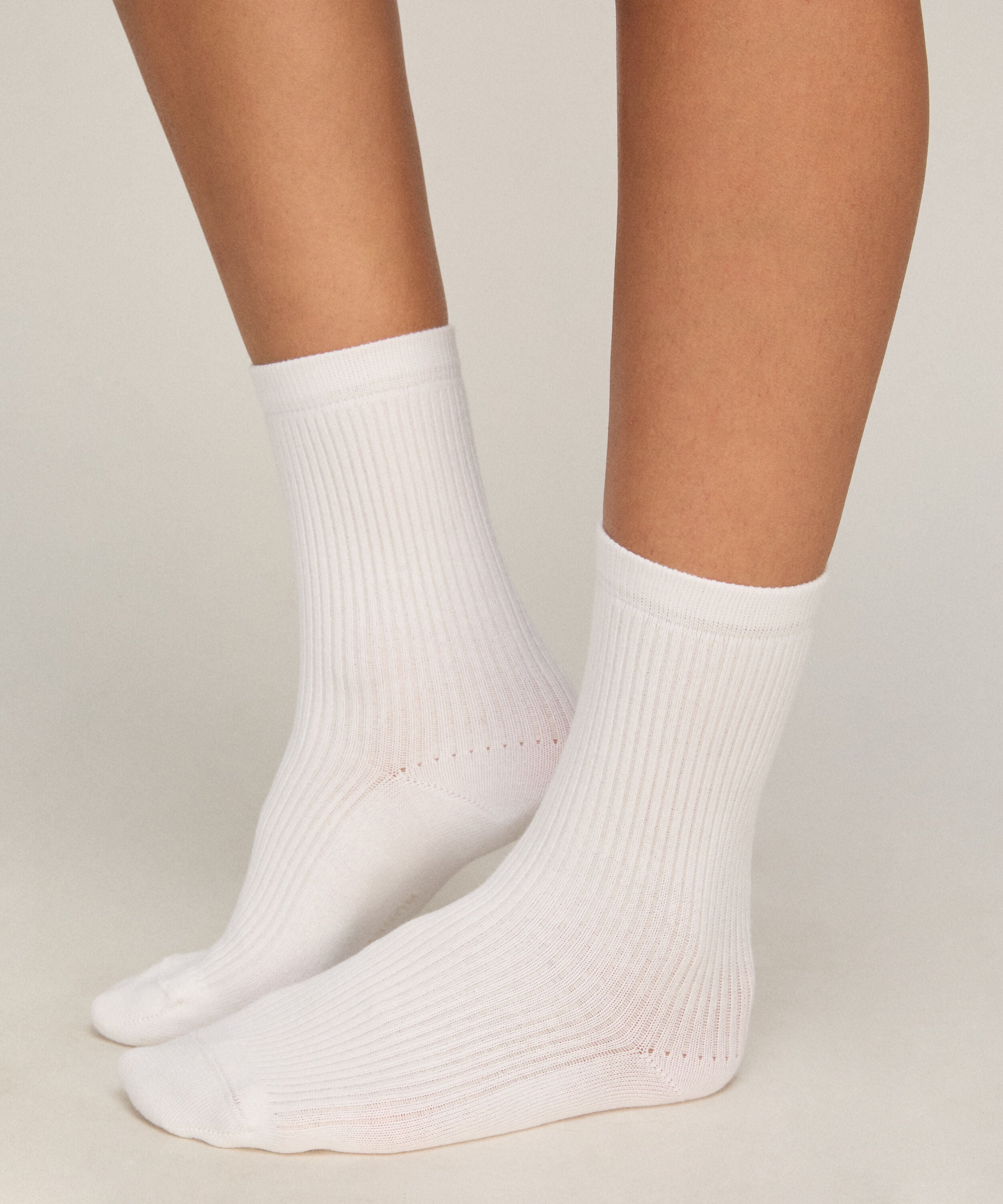 3-Pack Cotton Crew Socks, White