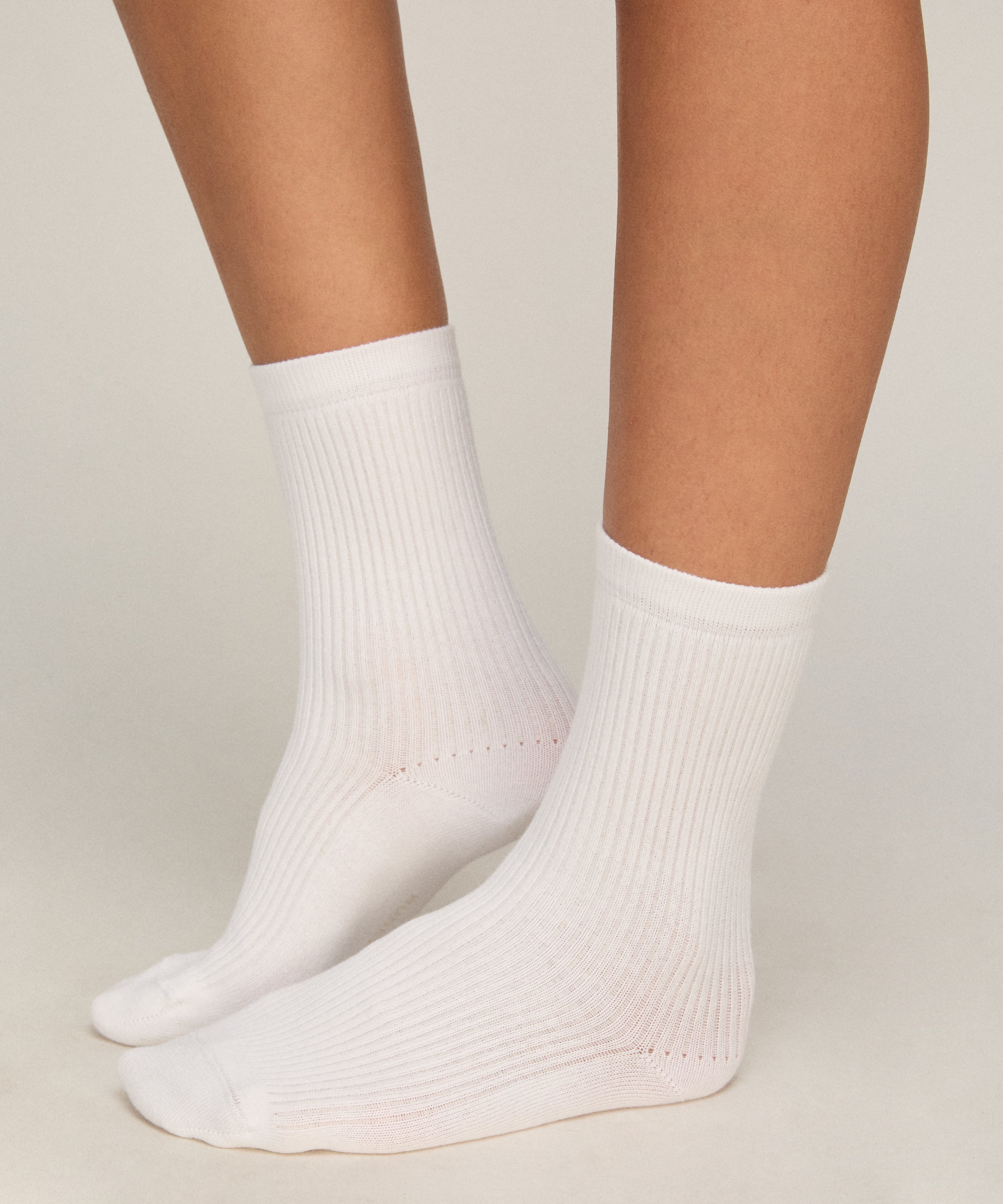 3-Pack Cotton Crew Socks, White, main