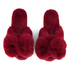 Bow Fake Fur Slippers, Red
