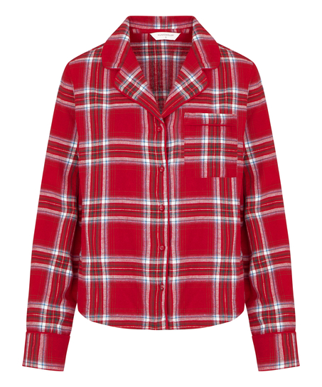 Flannel Pyjama Top, Red