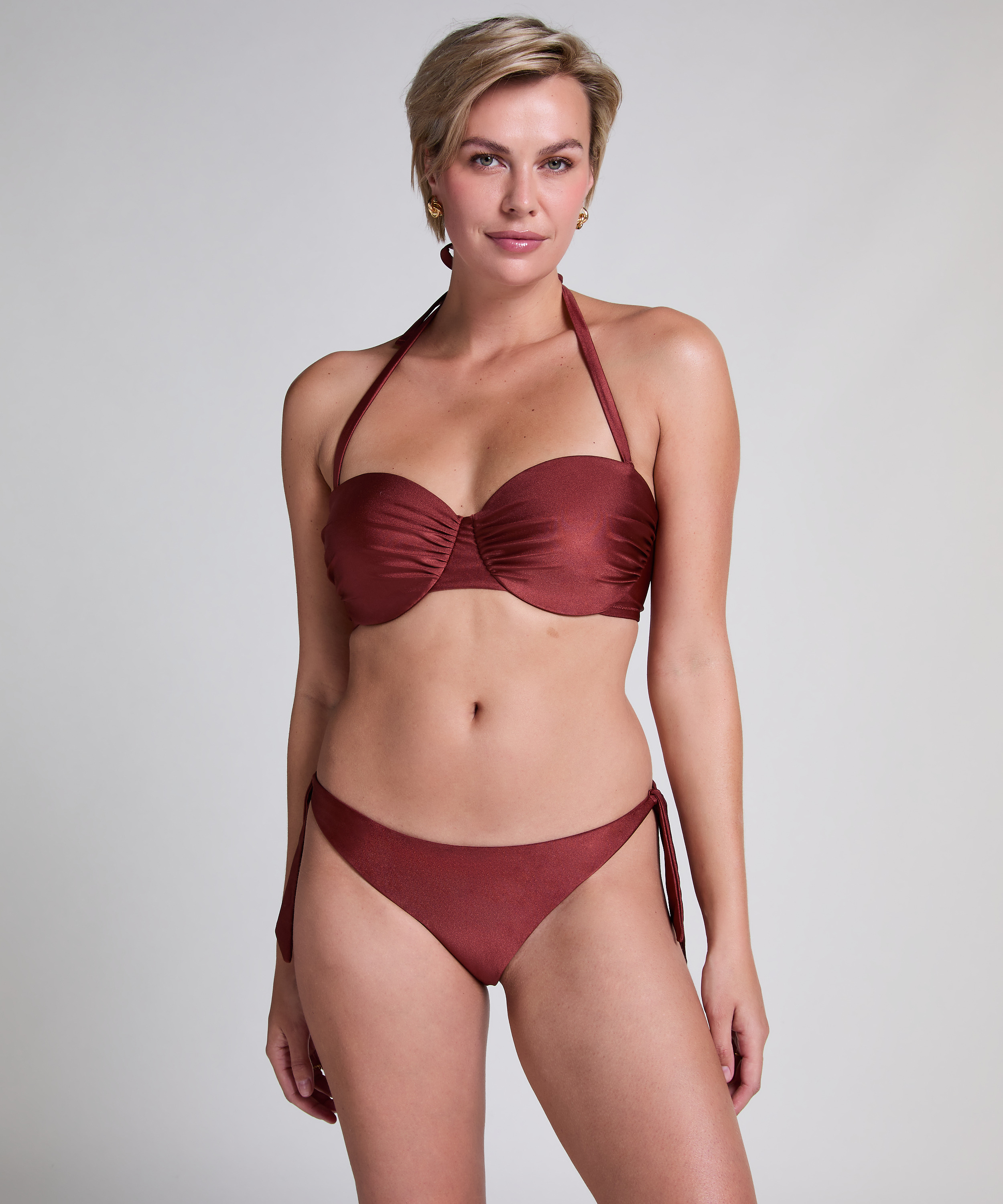 Dune Bandeau Bikini Top, Red, main