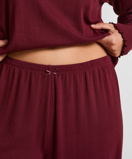 Pyjama Pant Loose Pointelle, Red