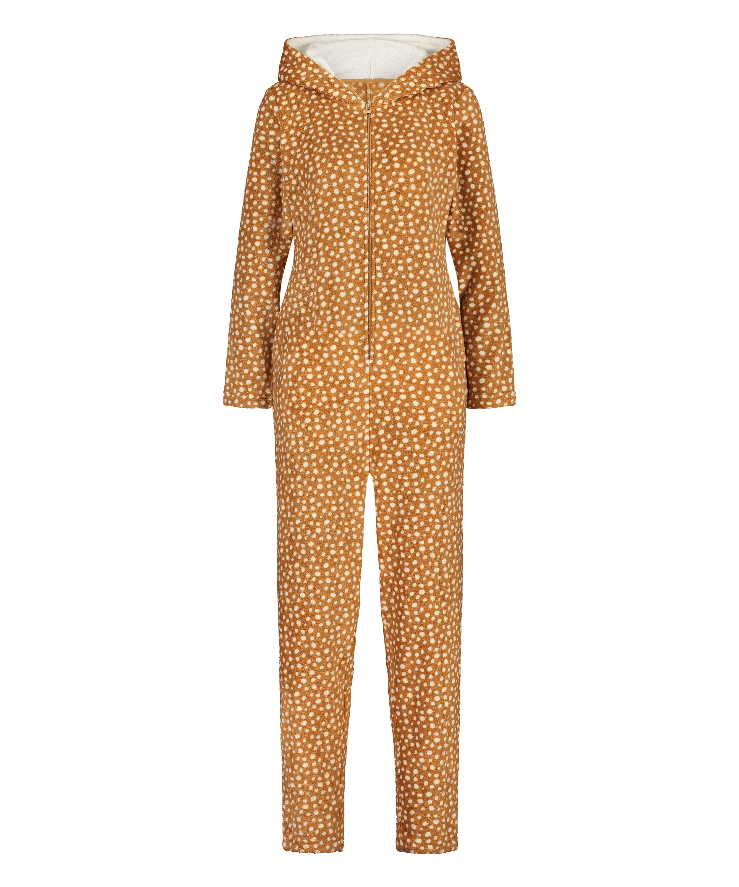 Reindeer Fleece Onesie, Brown, main