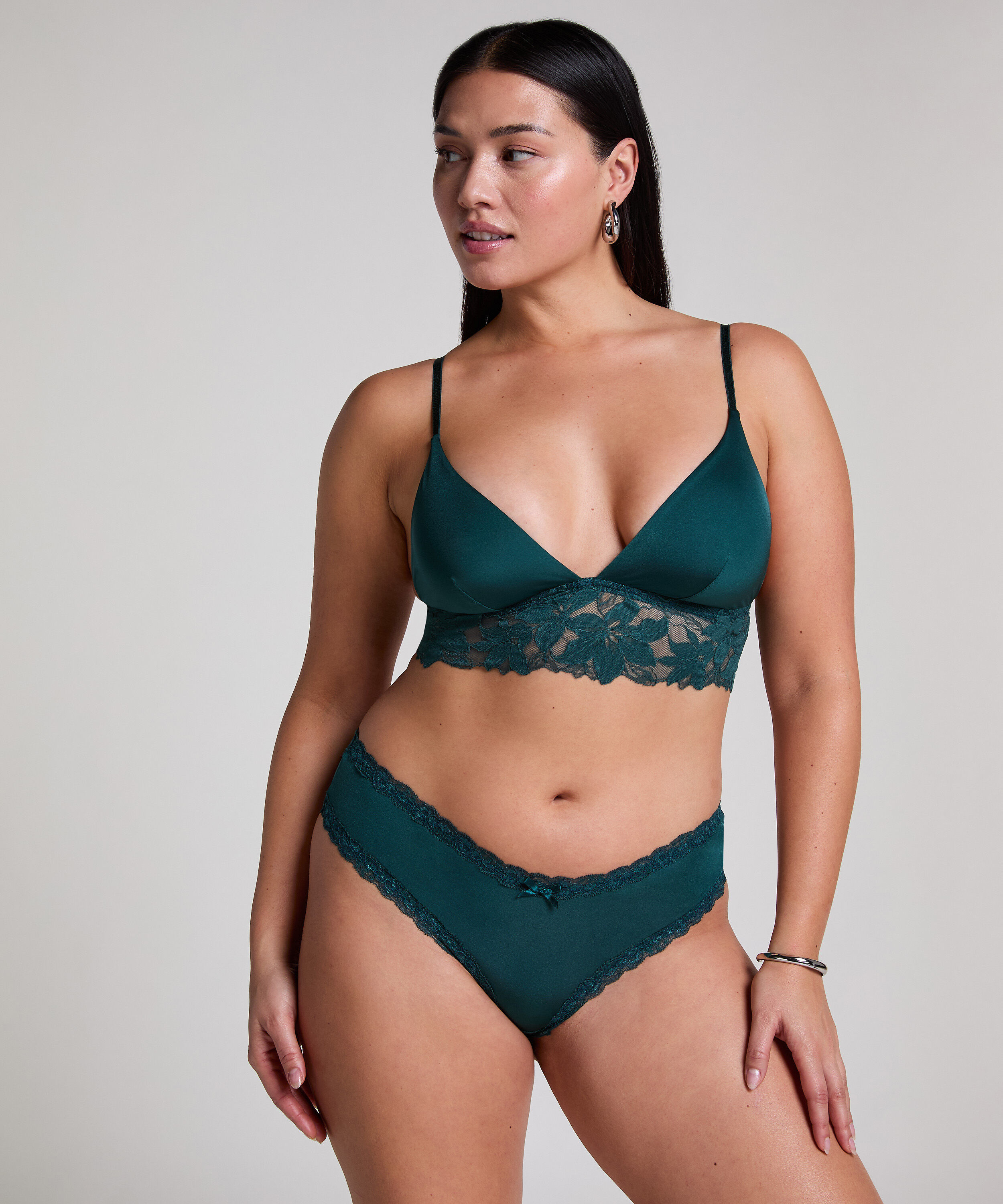 V-shaped Brazilian knickers mesh, Green