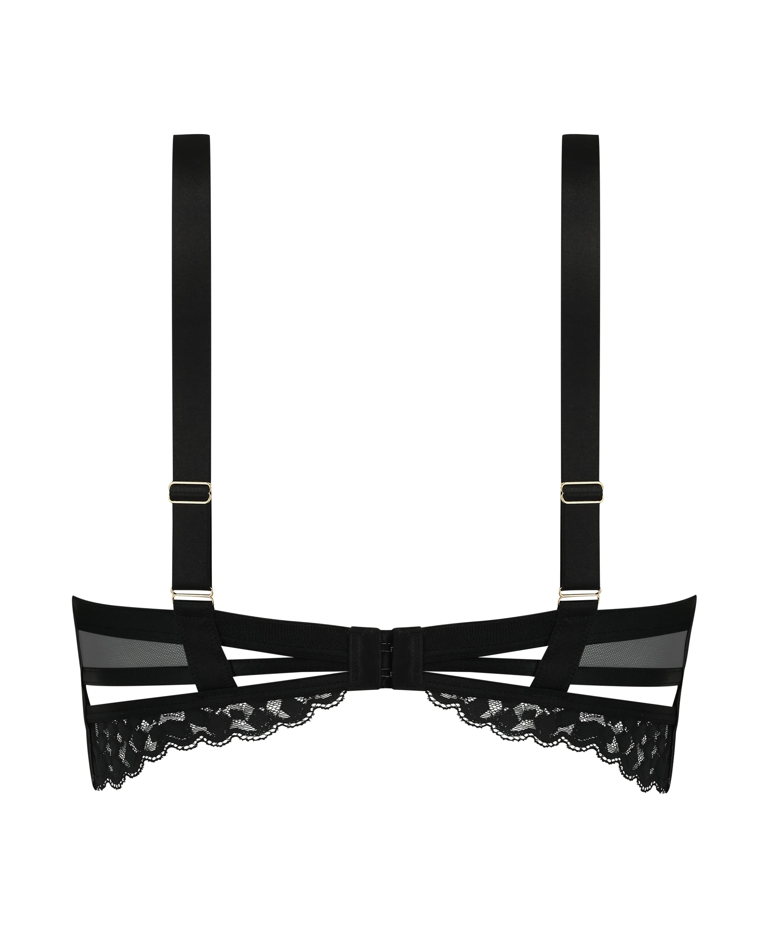 Desire Padded Underwired Longline Push-Up Bra, Black, main