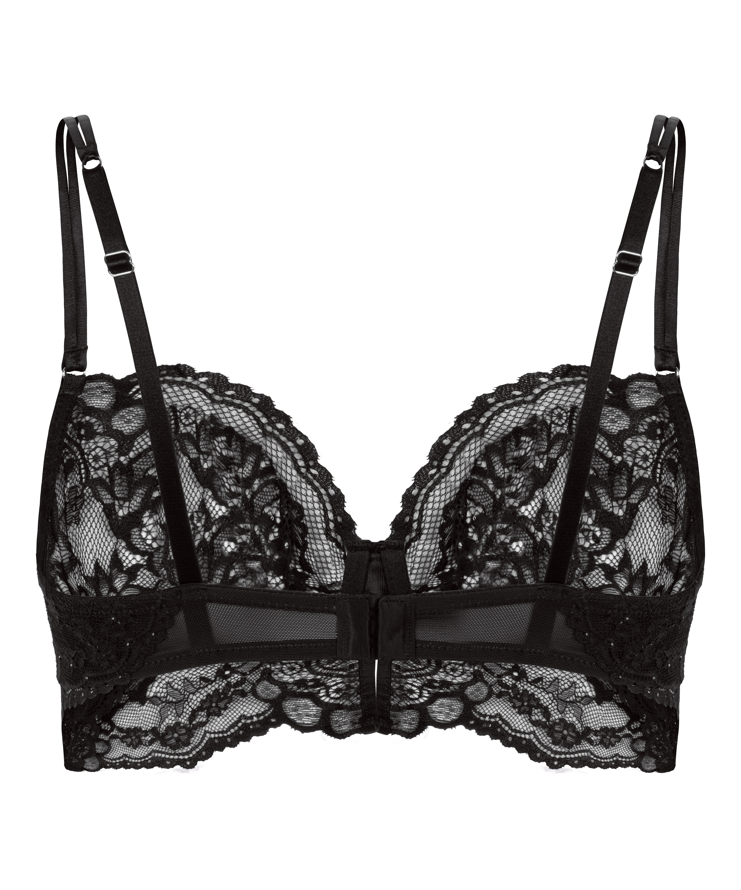 Sabrina Non-Padded Underwired Longline Bra, Black, main