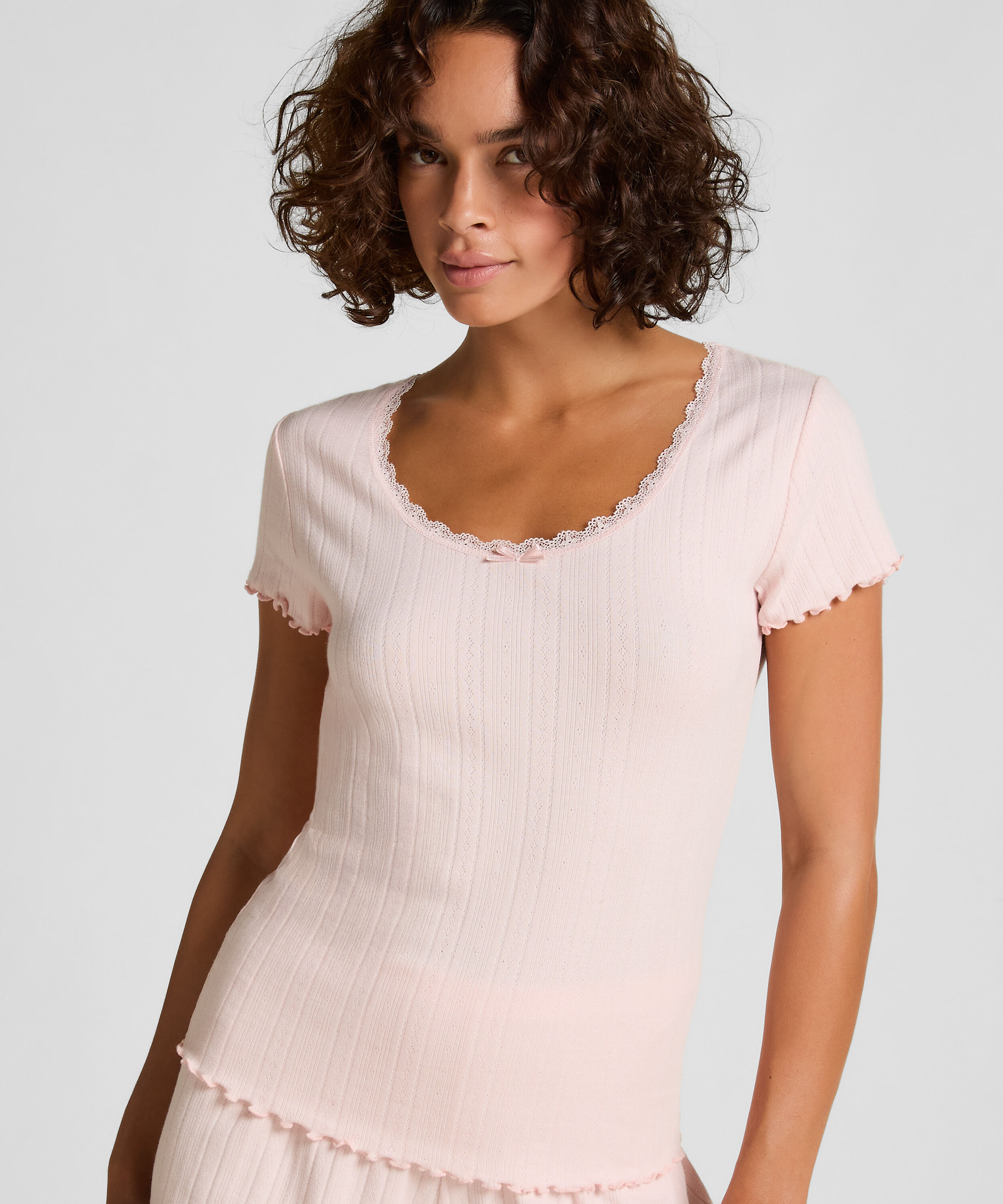 Pointelle Top Lace, Pink