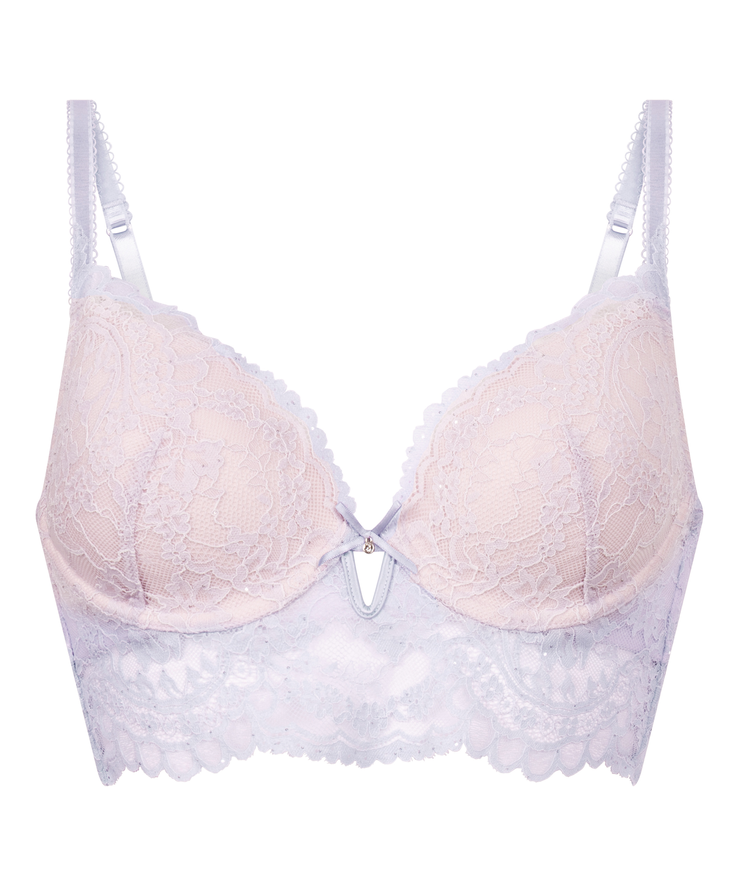 Isadora Padded Underwired Longline Bra, Purple, main