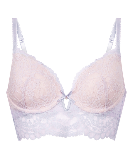 Isadora Padded Underwired Longline Bra, Purple