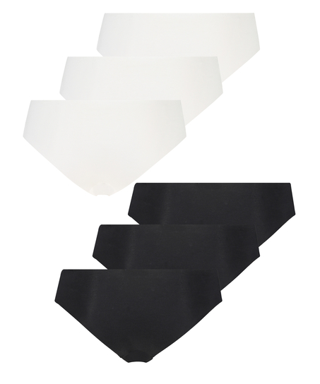 6-pack invisible cotton Brazilian, White