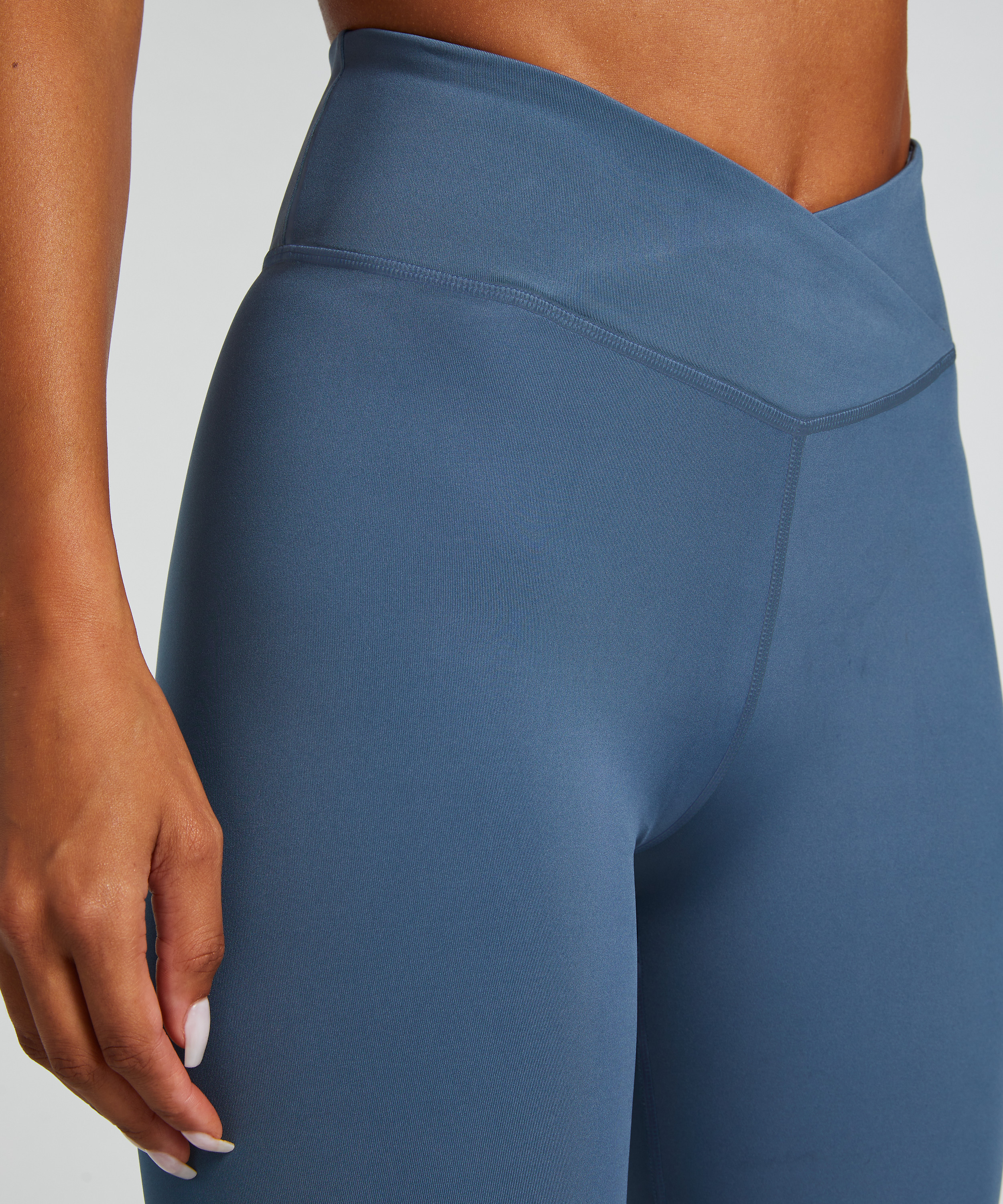HKMX Crossed High Waisted Leggings, Blue, main