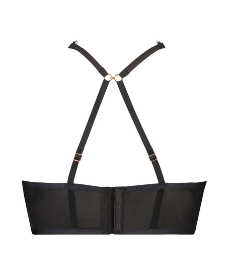 Margaret padded push-up long line underwired bra Lucy Hale, Black