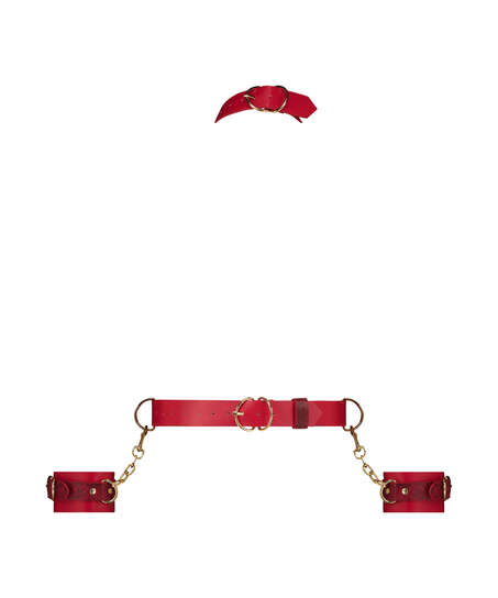 Private Snake handcuffs harness, Red