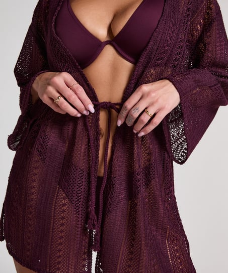 Beach Crochet Kaftan, Purple