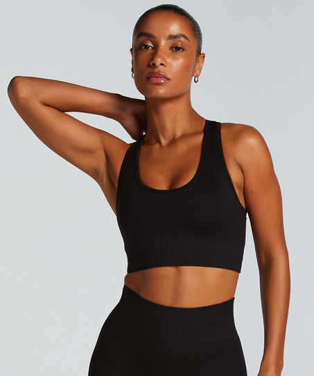 HKMX Seamless Sports Bra, Black