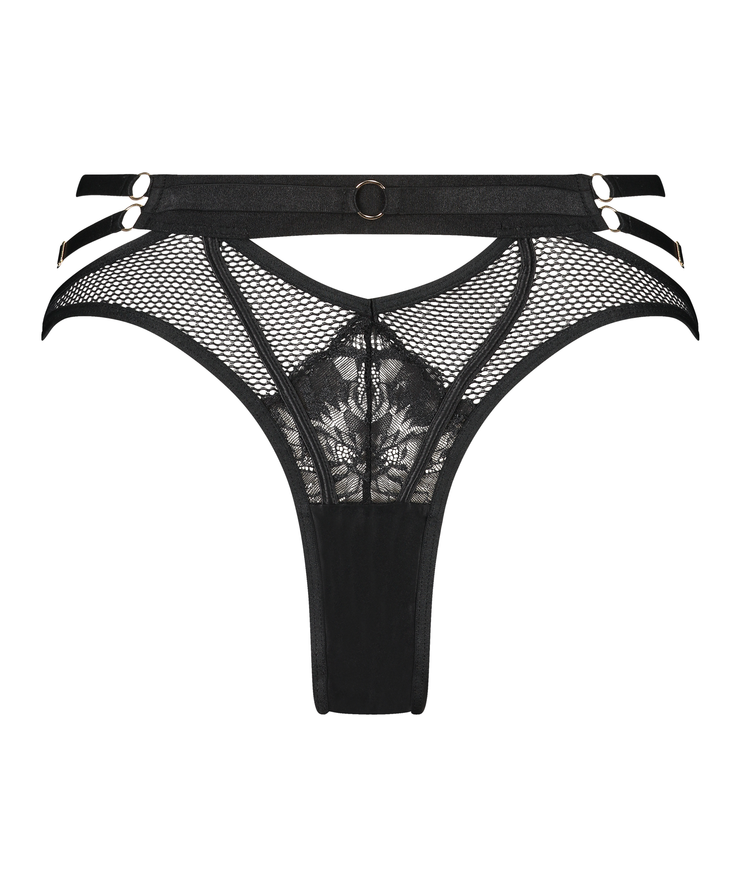 Pleasure Open-Crotch Brazilian Knickers, Black, main