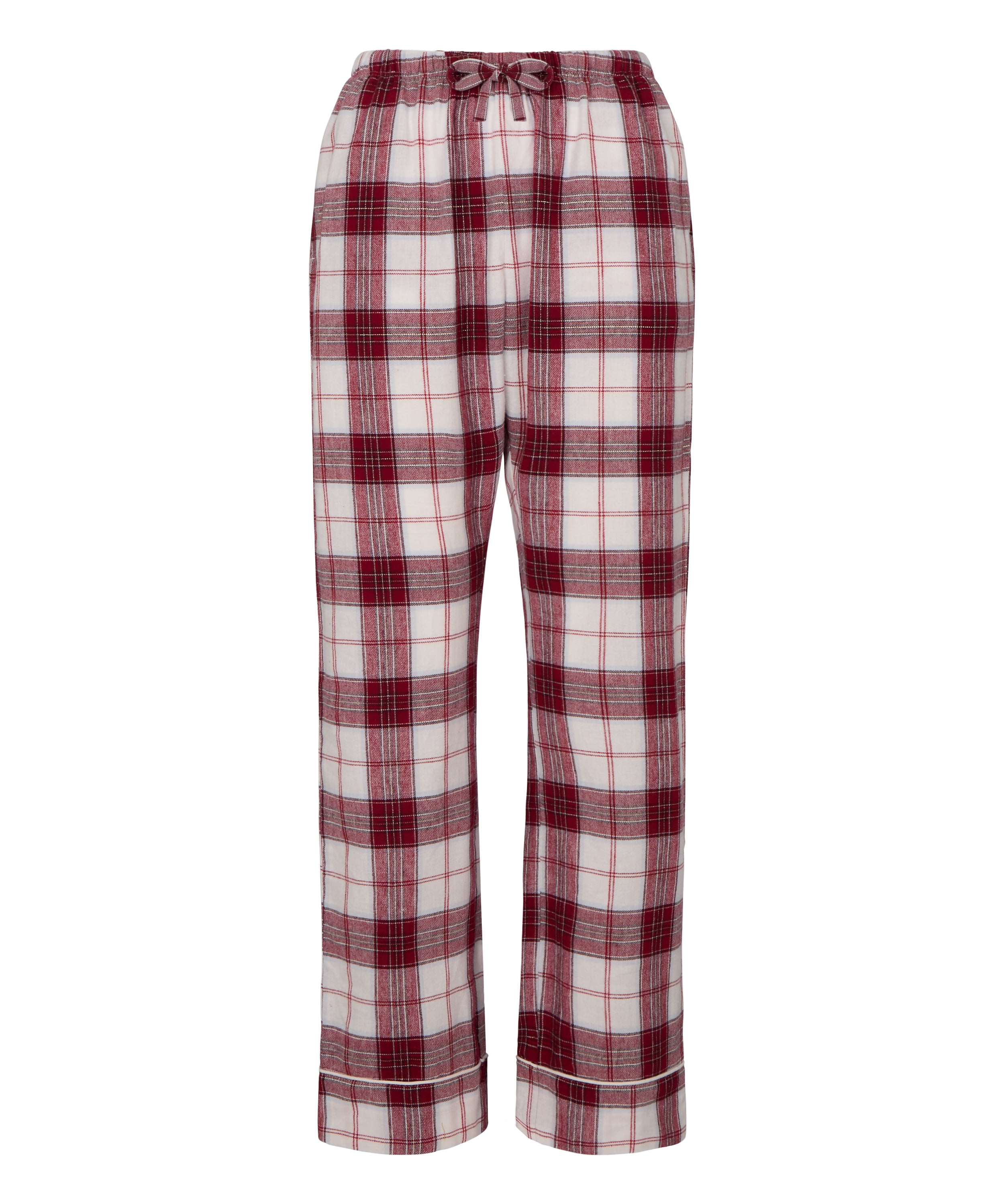 Tall Flannel Pyjama Pants, White, main
