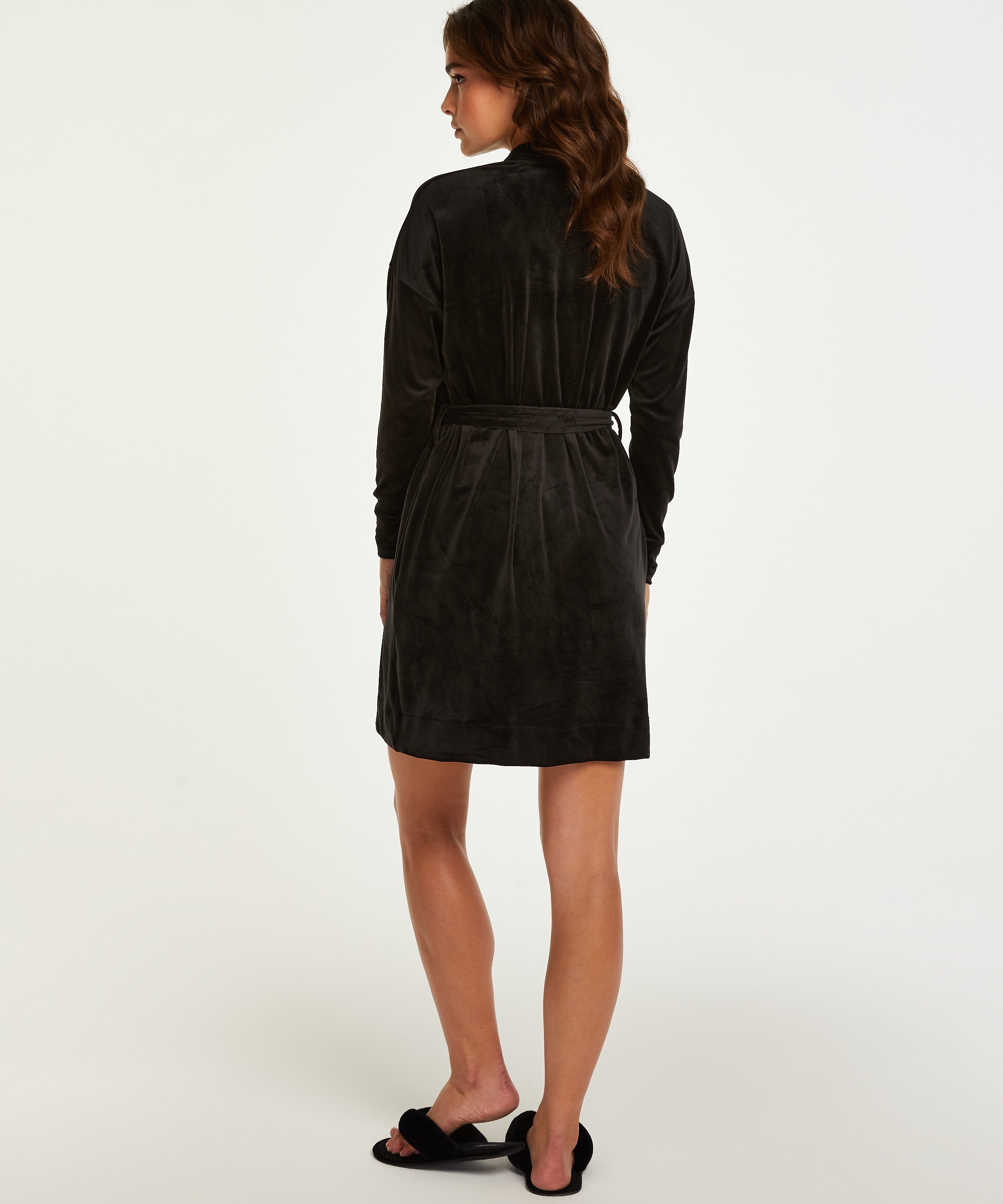 Velvet Bathrobe, Black, main