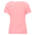 Short-sleeve velours top, Pink