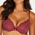 Rose padded push-up bra, Red