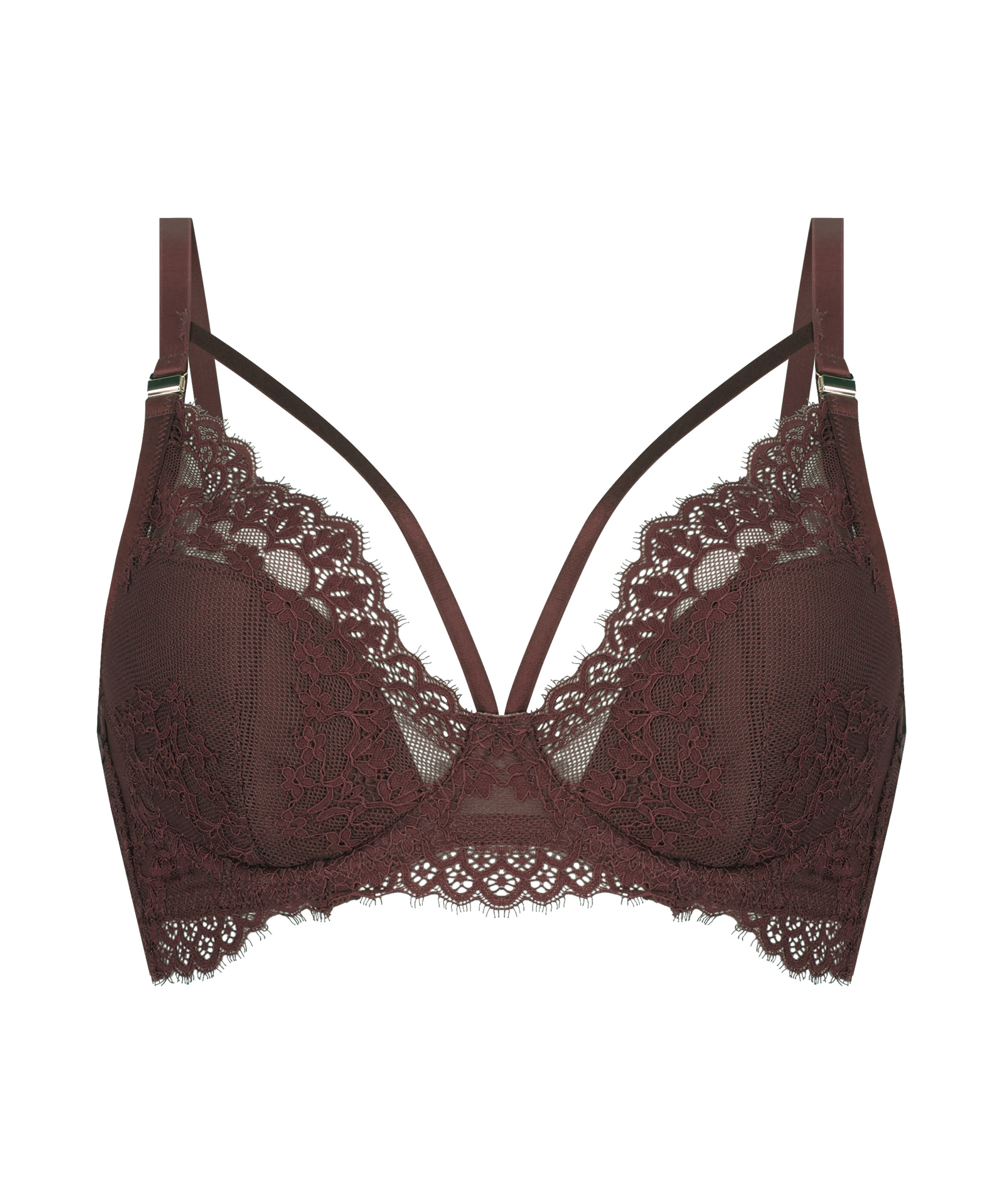 Lucy padded underwired bra, Brown, main