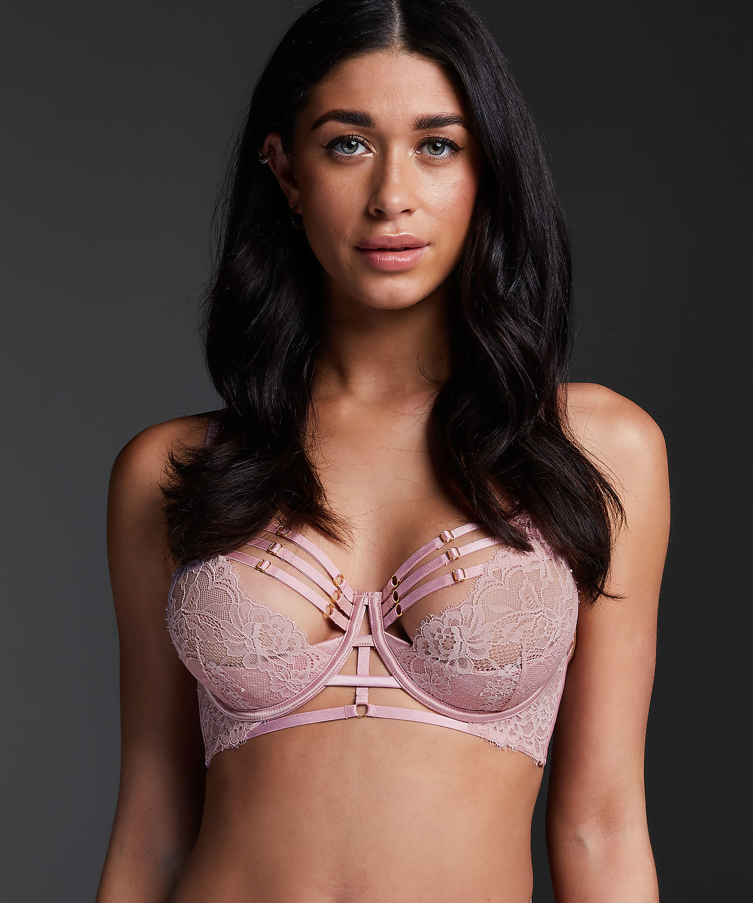 Iggy Half-Padded Underwired Longline Bra, Pink