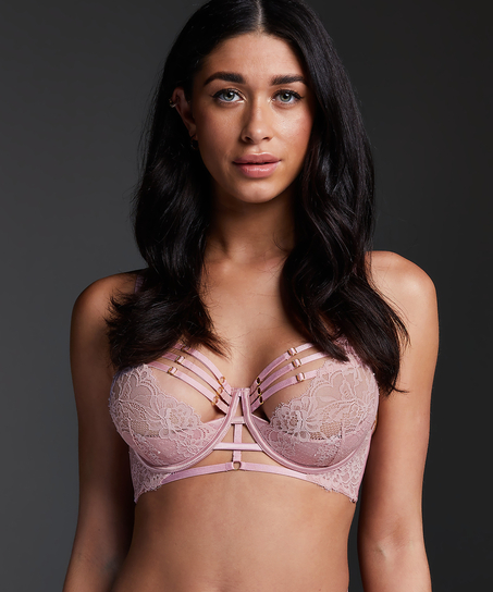 Iggy Half-Padded Underwired Longline Bra, Pink