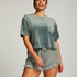 Top Velours Pocket, Green