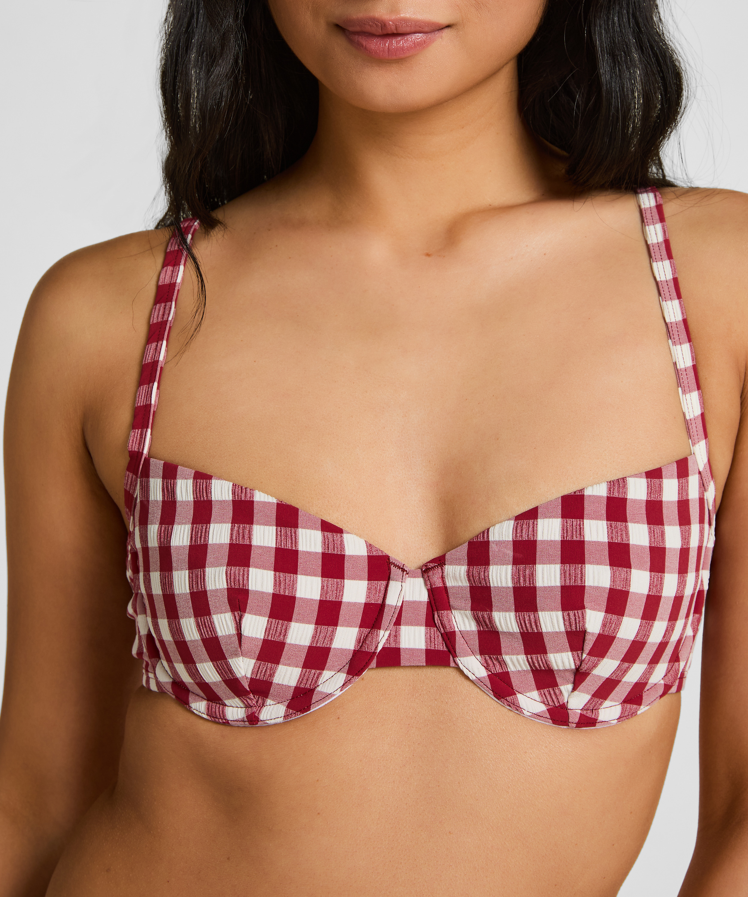 Non-Padded Underwired Bikini Top Amalfi, Red, main