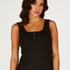 Short Sleeve Waffle Top, Black