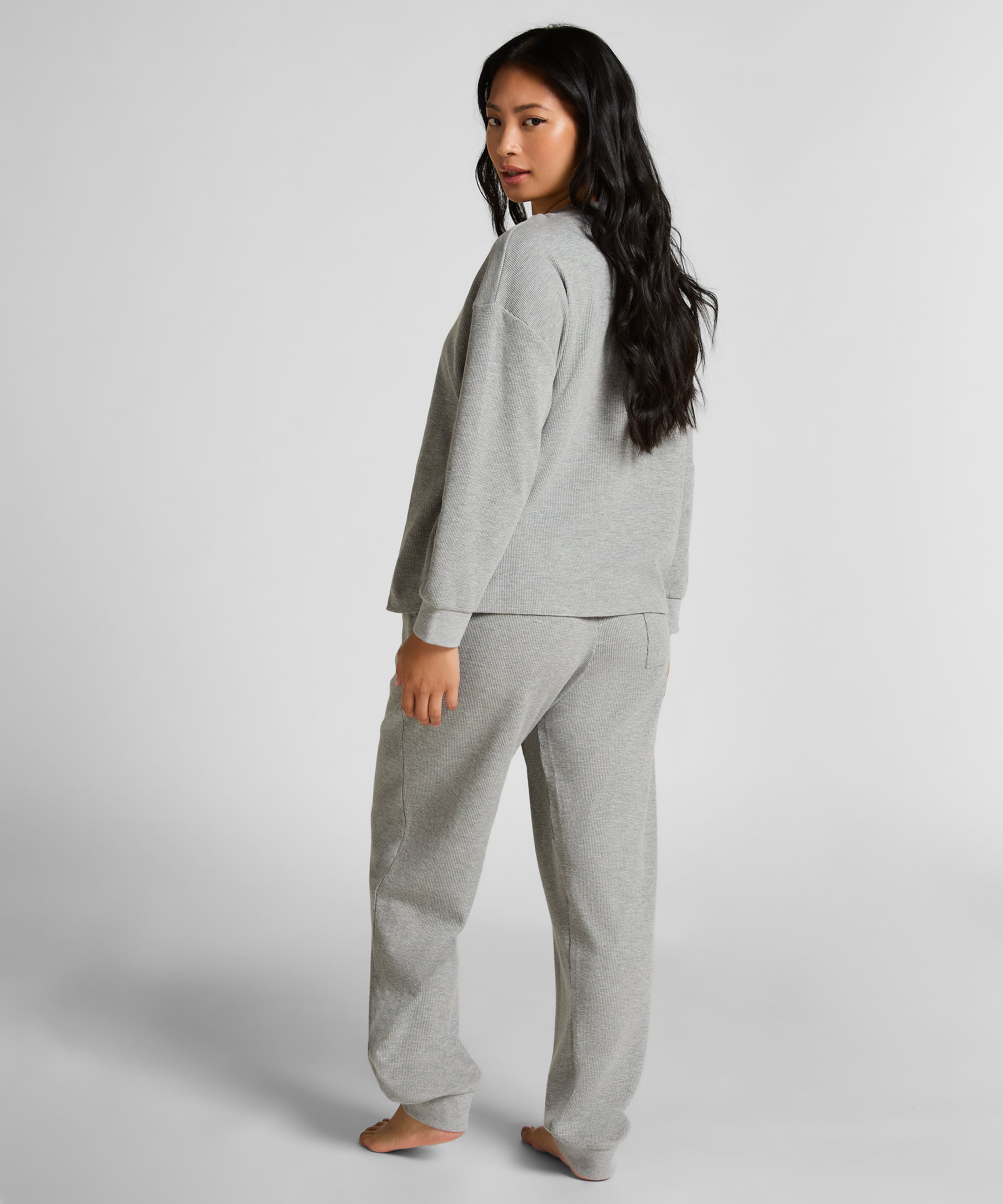 Top Waffle Henley, Gray, main